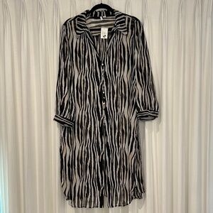 Cato Zebra Print Dress/Cover-Up